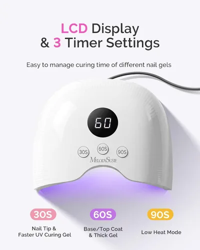 Miniatura 5 de MelodySusie Lámpara de uñas LED compacta con guantes UV, secadora de uñas P-PLUS30A con sensor inteligente que cura todos los geles, especialmente