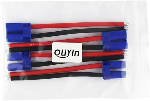 Miniatura 7 de 2 pares EC5 0.197 in macho hembra banana conector con 12awg alambre de silicona 3.93 pulgadas RC Hobby Lipo batería (paquete de 2)