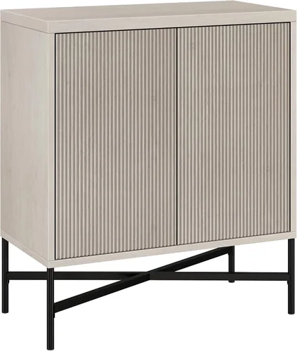 Henn&Hart Armario estriado de 28 pulgadas, moderno aparador acanalado con 2 puertas y un estante ajustable para sala de estar, comedor, dormitorio o