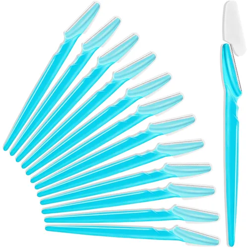 Miniatura 15 de HFATMOS 12 maquinillas de afeitar para cejas, multiusos, herramientas exfoliantes de dermaplaning, afeitadora de cejas con cubierta protectora