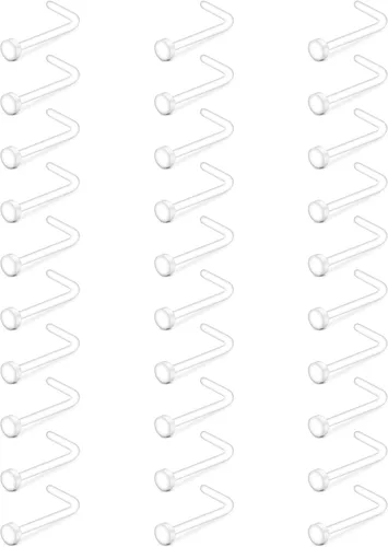 Miniatura 3 de Mayhoop 38 piezas de retenedores de piercing transparentes Bioflex para cirugía, anillos de nariz, anillos de barriga, tabique, cejas, labio
