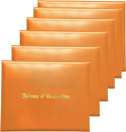 Miniatura 44 de MyGradDay Cubierta de diploma impresa 8.5x11 titular del diploma de graduación cubierta de cuero liso tamaño carta negro