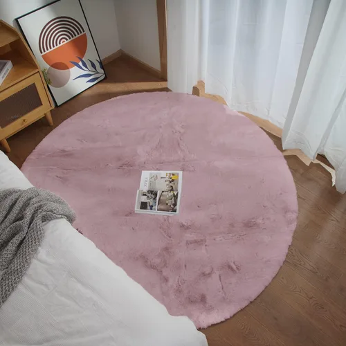 Miniatura 70 de Ghouse Alfombra ultrasuave de pelo sintético de conejo, alfombras lavables a máquina para dormitorio, alfombras esponjosas para sala de estar, Blanco