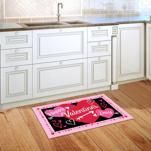 Miniatura 3 de Briarwood Lane Felpudo de San Valentín, 30 x 18 pulgadas, para interiores y exteriores, diseño de corazones de Cupido