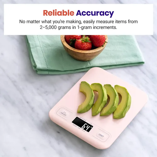 Miniatura 2 de Etekcity - Báscula digital de cocina para alimentos, mide gramos y onzas, para perder peso, repostería, cocinar, dieta keto y preparación de Rosa