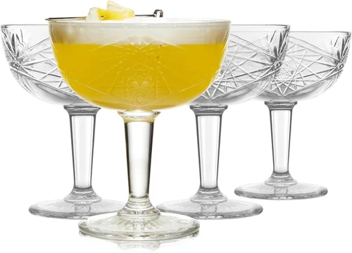 Miniatura 8 de Libbey Vasos de cóctel con paneles, 8.5 onzas, con tallo de línea fina acanalada, juego de 4 vasos de cóctel de Martini aptos para lavavajillas