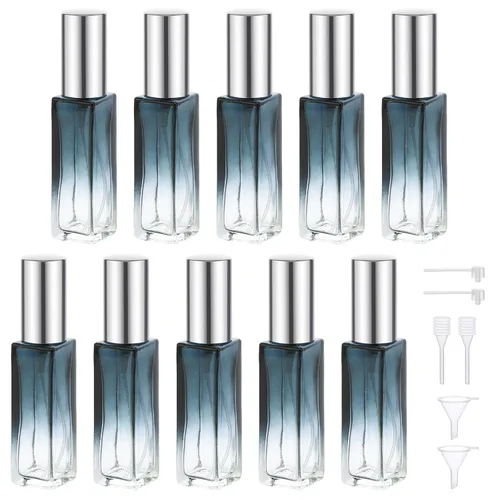 Botellas de perfume Segbeauty para viaje, recargables, de 10 ml, contenedores de vidrio para perfume con embudo y pipeta, pulverizadores de 5 piezas