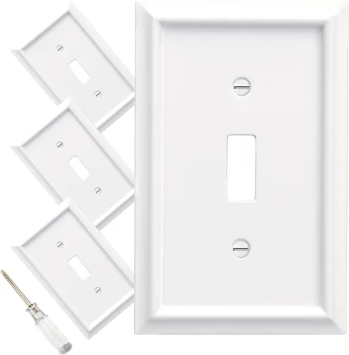 Miniatura 8 de Cubiertas para Tomacorrientes Dúplex de Pared, Cubierta Clásica para Interruptor de Luz Blanco – Placa de Cubierta de Tomacorriente Eléctrico
