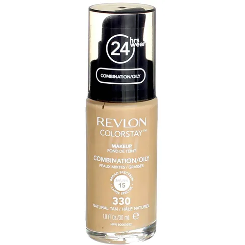 Miniatura 52 de Base líquida de Revlon ColorStay Maquillaje facial para piel mixta y grasa, SPF 15, cobertura media-completa con acabado mate, beige solar (392), 1