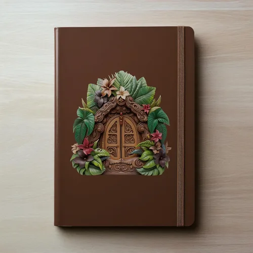 Miniatura 6 de Casa de jardín de la selva polinesia - Adhesivo de pared para puerta