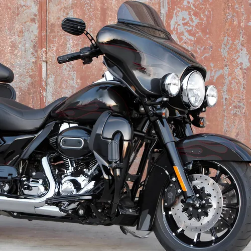 Miniatura 7 de Kit inferior de carenado ventilado negro vívido con altavoces y rejillas de 6.5 pulgadas para Harley Touring Road King Electra Street Glide