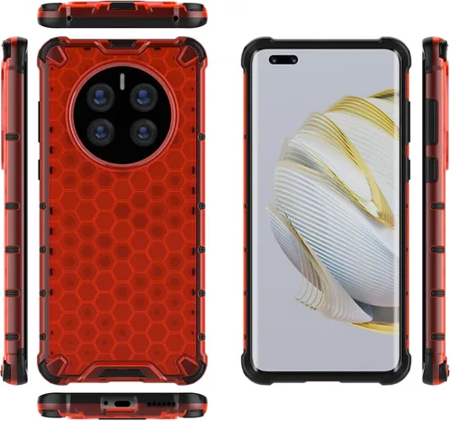 Miniatura 19 de Pzwoxukhov Funda para Huawei Mate 50 Pro, funda para Huawei Mate 50 Pro Honeycomb Anti-Drop Shock-Absorbing Case Negro