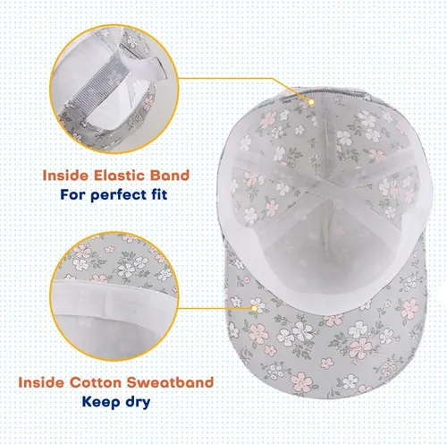 Miniatura 87 de Peecabe Gorra de béisbol para niños pequeños, unisex, de algodón, ajustable, para bebés, niños, gorra de béisbol para niñas de 1 a 5 años