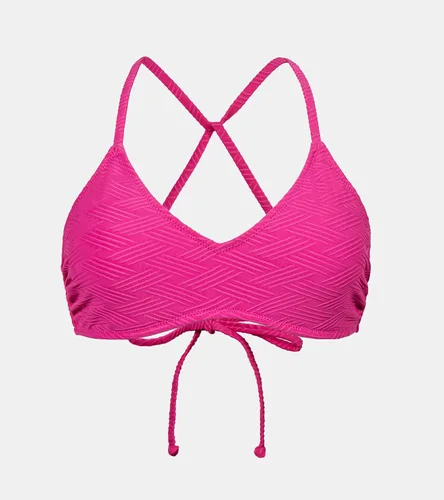 Miniatura 10 de CUPSHE - Parte superior de bikini para mujer; traje de baño superior con diseño cruzado, tirantes delgados y escote en V