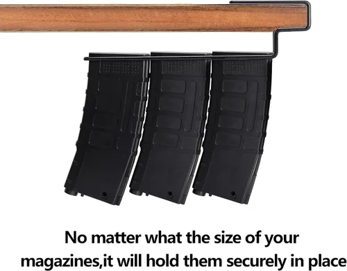 Miniatura 4 de Adoreal Soporte universal para revistas, paquete de 2 estantes seguros para debajo de la pistola, organizador seguro para armas y accesorios