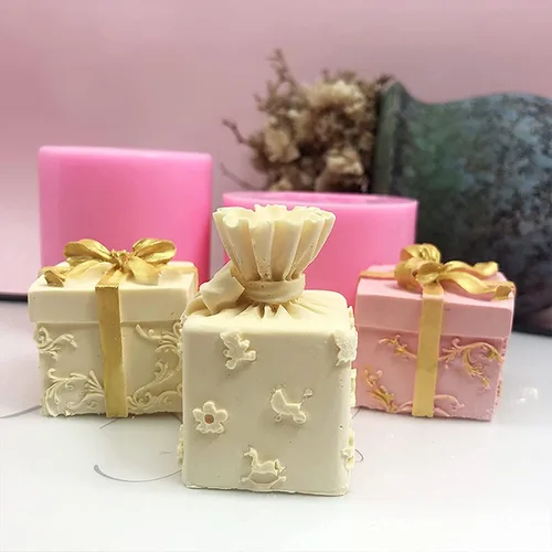 Miniatura 4 de Cestony Molde de silicona con tema navideño para hacer velas de resina para aromaterapia, velas de cera jabón, flor espécimen de arcilla artesanal