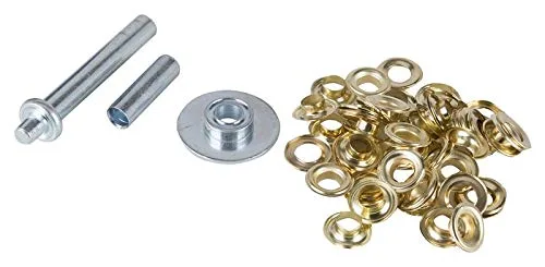 Miniatura 2 de Edward Tools Kit de ojales de 1/2 pulgada – Ojales de latón resistentes para lonas, tela, tienda de campaña, herramientas de ojal – Perforadora