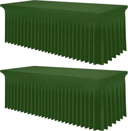 Miniatura 30 de Smiry Mantel de Spandex, Mantel Elástico Ajustable Extensible para Mesas Rectangulares de 6 Pies, Falda Cubierta de Mesa Impermeable y Lavable