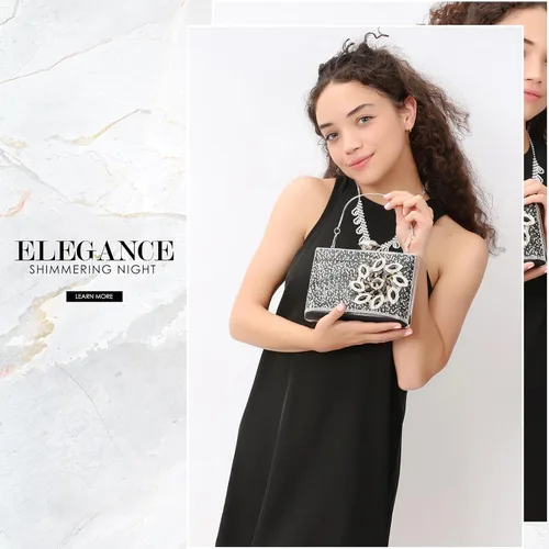 Miniatura 5 de Bolso de mano de cristal negro para mujer, bolso de noche con purpurina, bolso de lujo con borla de moda para boda, fiesta, baile de graduación