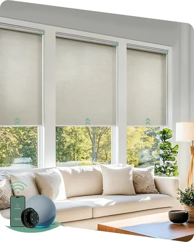 Miniatura 18 de Yoolax - cortinas enrollables motorizadas sin cenefa Vinilo opaco gris claro