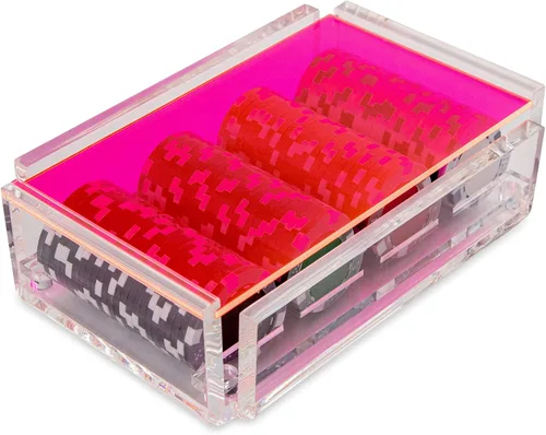 Miniatura 15 de La Ficha - Juego de fichas de póquer, 100 fichas resistentes y resistentes, incluye 4 fichas de color para jugar, caja de acrílico hecha a mano