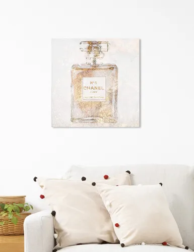 Miniatura 3 de Oliver Gal 'Parfum Glimmer' The Fashion Wall Art Decor Collection Modern Premium - Lienzo impreso 2-Rosa pastel