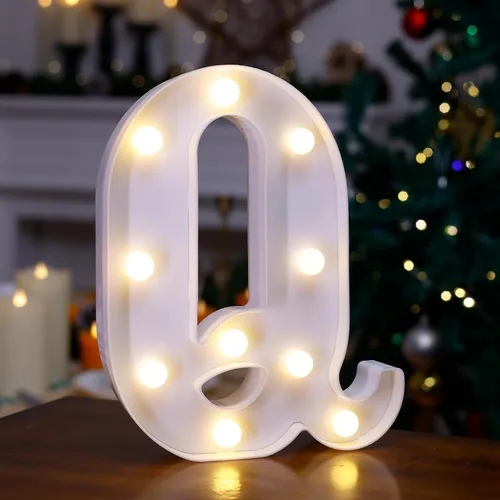 Miniatura 17 de Letrero LED de Marquesina con Letras Iluminadas, Letrero del Alfabeto Iluminado, Luces LED de Letras con Batería para Luz Nocturna, Boda