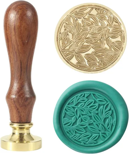 Miniatura 12 de Yoption - Sello de cera con mango de madera vintage, cabeza de latón extraíble, sello clásico de cera, ideal para adornar sobres, invitaciones