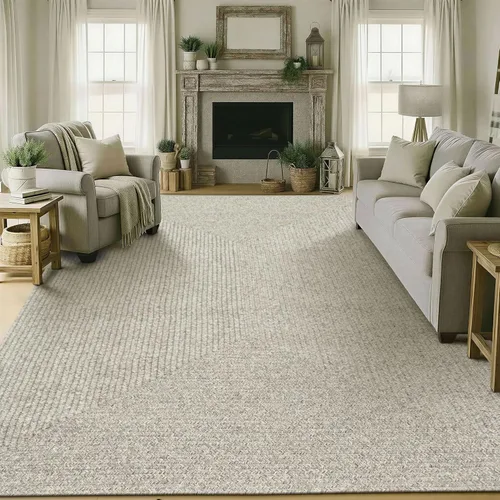 Miniatura 135 de Alfombra ovalada trenzada gris humo de 20 x 30 pulgadas, lavable para interiores y exteriores, decoración campestre para cocinas y entradas