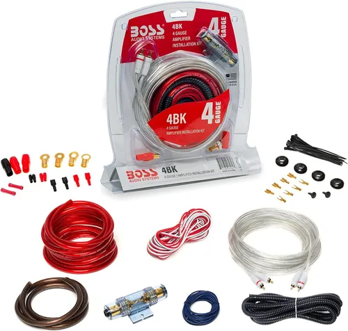 Miniatura 2 de BOSS Audio Systems Kit de cableado de instalación de amplificador de calibre 4BK 4 – Un kit de cableado de amplificador de automóvil te ayuda a