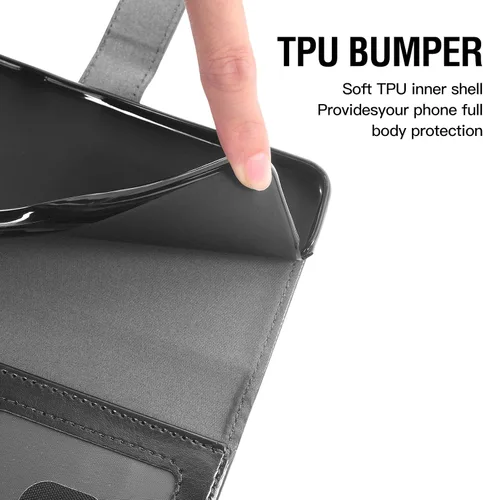 Miniatura 5 de Compatible con Boost Mobile Celero 5G Plus de 7 pulgadas 2023 (no 2024/Celero 3 5G Plus) Funda tipo cartera de vidrio templado, protector
