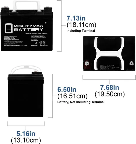 Miniatura 2 de Mighty Max Battery ML35-12 - Batería INT de 12V 35AH - Paquete de 2
