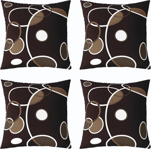 Miniatura 10 de Juego de 4 fundas de almohada geométricas a rayas de 16 x 16 pulgadas, fundas de almohada geométricas de rayas rojas, negras y grises para sofá