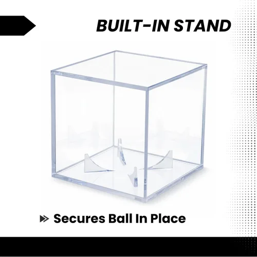 Miniatura 6 de Baseball Cube (2 unidades) – Caja de exhibición de acrílico transparente con protección UV – Soporte de pelota de juego autografiado