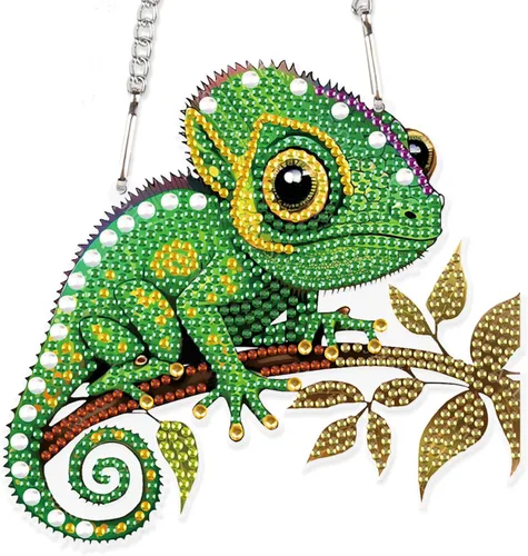 Miniatura 19 de AiYuanzsh Animal Parrot DIY Kits de Pintura de Arte de Diamante de Acrílico Colgante Pendientes de Arte de Diamante de Rinstone Especialmente Búho