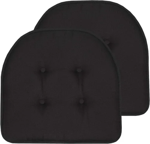 Miniatura 83 de Sweet Home Collection - Cojín de espuma viscoelástica para silla con capitoné, antideslizante, parte trasera de goma, en forma de U, 17 x 16 Piel