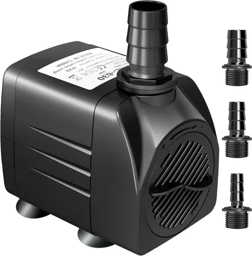 GROWNEER Bomba sumergible de 550GPH, bomba de agua de fuente de 30W, 2000L/H, con 7.2 pies de elevación, 3 boquillas para acuario, pecera, estanque,