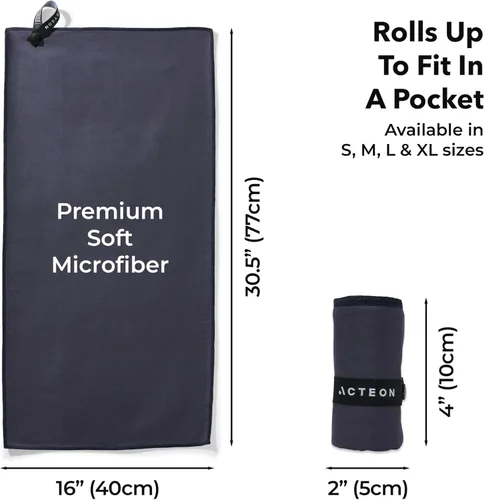 Miniatura 4 de Acteon Toallas de microfibra para gimnasio 5 paquete, toallas de sudor de secado rápido, libres de olores, súper absorbentes, para hombres y Azul