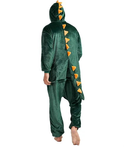 Miniatura 3 de Disfraz de pijama de animal para adultos, disfraz de dinosaurio de una pieza de felpa