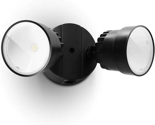 Miniatura 11 de LUTEC 2 paquetes P6221B 2000 lúmenes 18 vatios 28 LED Luz de inundación de doble cabeza para exteriores, impermeable, luz de pared de seguridad