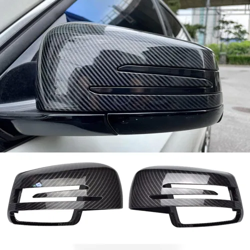 Cubiertas de tapa de espejo lateral para Mercedes Benz W176 W246 W212 W204 C117 X156 X204 W221 C218 A B C E S CLA GLA GLK Clase Negro Reemplazar