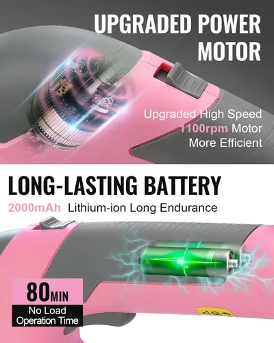 Miniatura 4 de WORKPRO - Cizalla manual 2 en 1 para césped, setos y arbustos, inalámbrica, de 7.2 V, cizalla eléctrica con batería de litio recargable, incluye Rosa