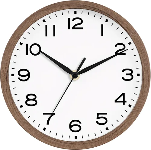 Miniatura 24 de AKCISOT Reloj de Pared Atómico de 10 Pulgadas Relojes Analógicos para Cocina Interior - Reloj Silencioso Operado con Batería para Dormitorio Oficina