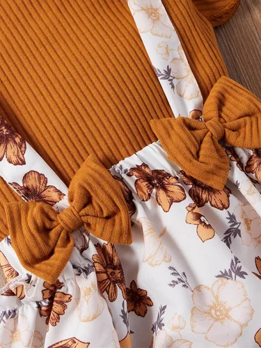 Miniatura 3 de Conjunto de ropa para bebé recién nacida, con volantes, manga corta, acanalada, para verano