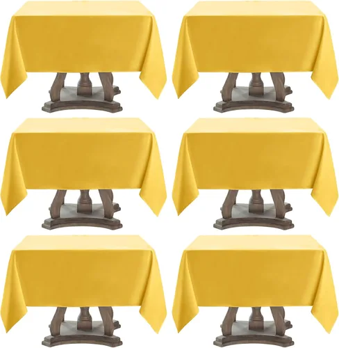 Miniatura 26 de Mantel rectangular de 60 x 102 pulgadas, color blanco, 1 paquete de manteles para 6ft, resistentes a las manchas, decorativo, lavable, de poliéster