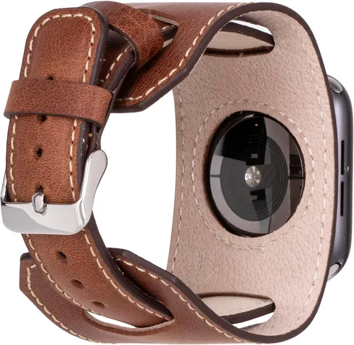 Miniatura 3 de HARDISTON Correa de reloj compatible con Apple de 1.92 pulgadas, para hombres y mujeres, hecha a mano, de cuero auténtico, compatible con iWatch