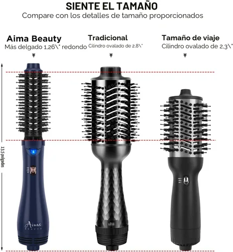 Miniatura 3 de Cepillo secador de cabello, Aima Beauty 4 en 1 con función de alisador y rizador de aire caliente, herramienta de peinado para mujeres, azul Azul