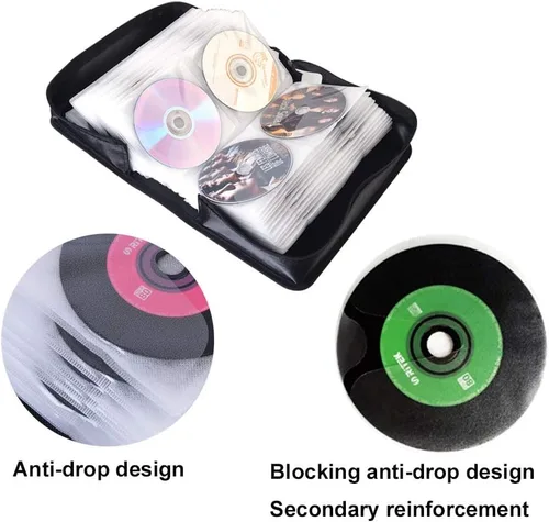 Miniatura 4 de alavisxf xx Funda para CD, funda de nailon para DVD de capacidad 160, soporte para CD, organizador de almacenamiento de discos portátil para el auto