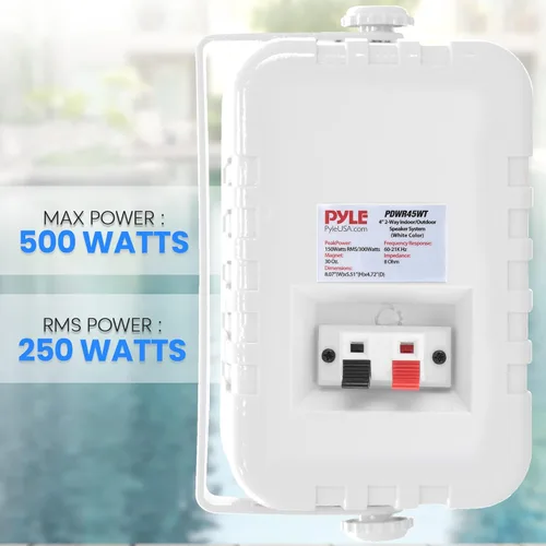 Miniatura 7 de Pyle USA - Par de altavoces para interiores y exteriores, sistema de altavoces de rango completo de 2 vías de 300 W, doble impermeable, 4 pulgadas