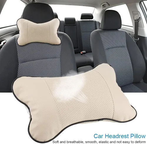 Miniatura 2 de FTVOGUE Almohada de cuello de coche suave asiento auto reposacabezas transpirable cojín de apoyo (01)